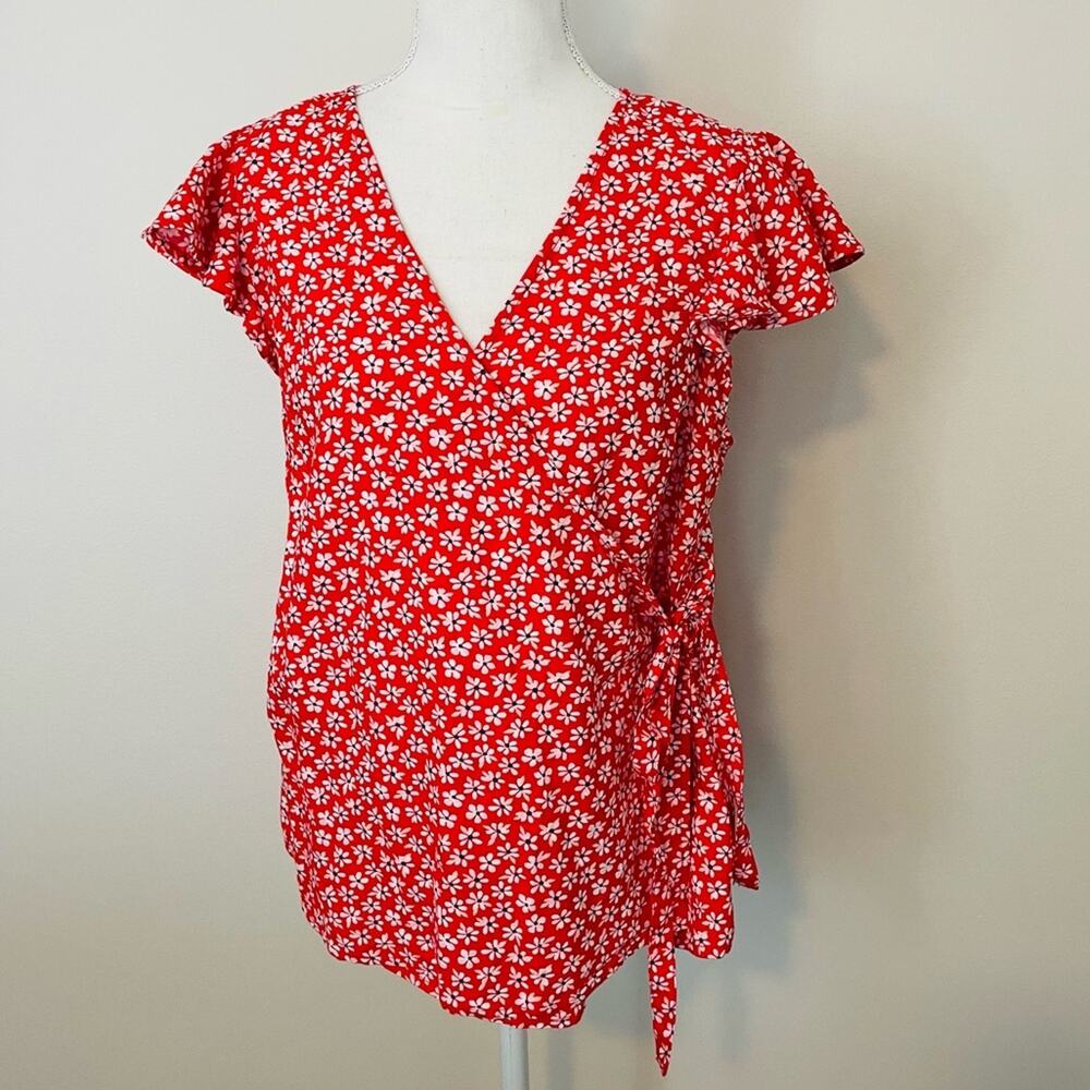 Old Navy Wrap Flutter Sleeve Top